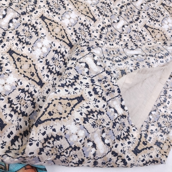Anthropologie - CYNTHIA ROWLEY Linen Cream Gray Print Dress Sz 4 - Picture 2 of 11